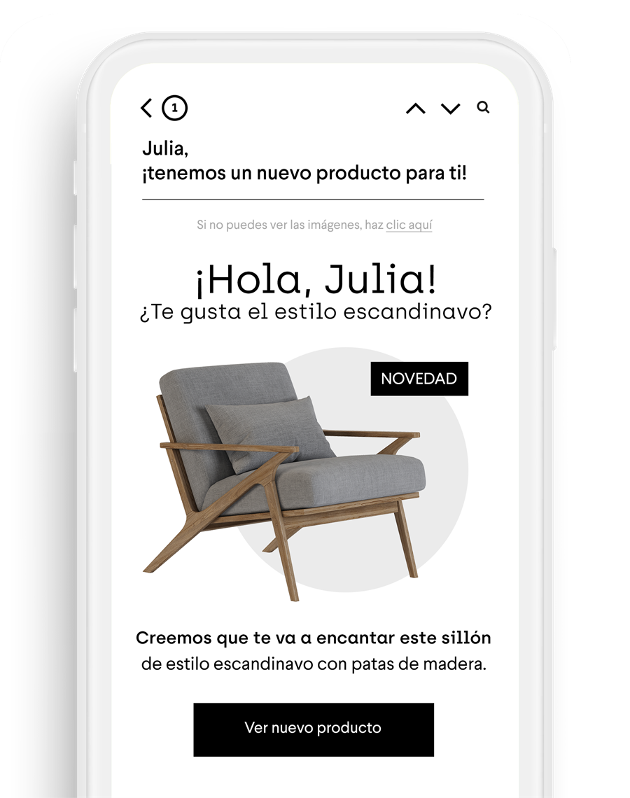 Recomendación de producto Probance en móvil