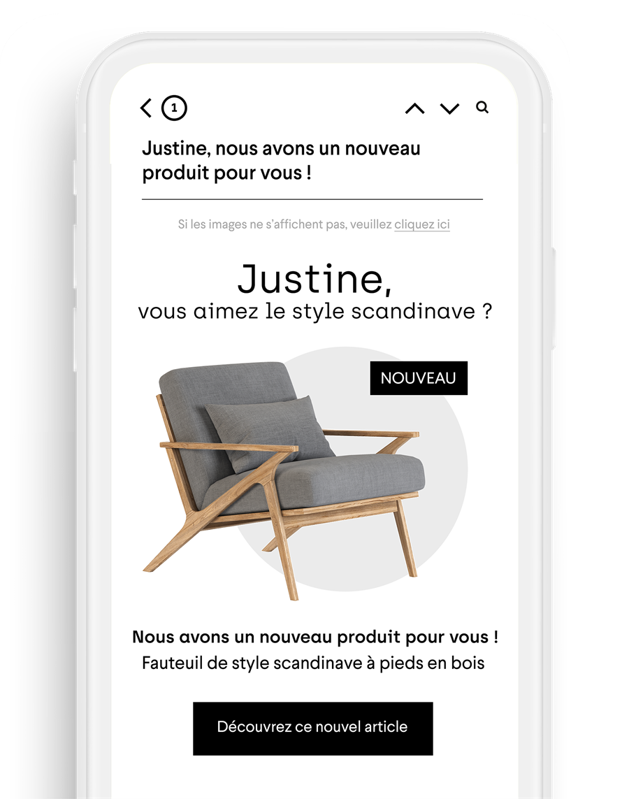 Recommandation produit Probance sur mobile